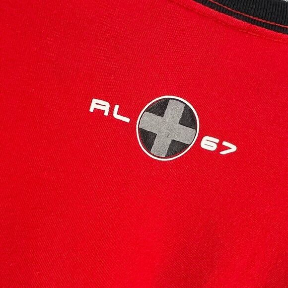 Vintage Y2K Hip Hop Oversized Red Polo Thick Cotton Polo sport T-Shirt Size XXL - Picture 5 of 6